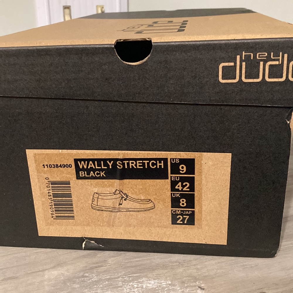 NIB MEN'S WALLY FUNK STRETCH BLACK HEY DUDES - Picture 12 of 13